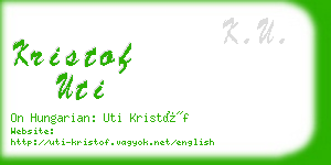 kristof uti business card